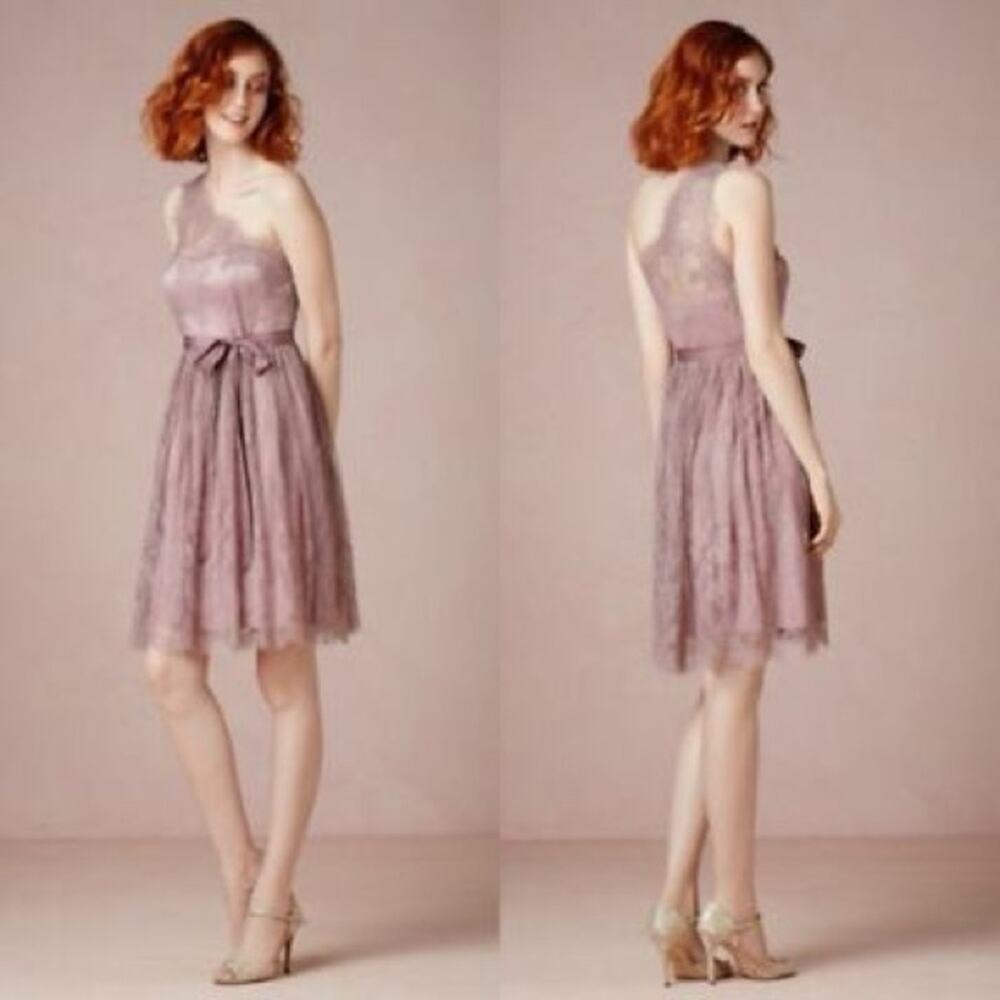Anthropology Van Et Vien for BHLDN Lace One Shoulder Dress Size 6